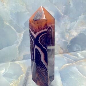 “WARNING! WARNING! Banded Sardonyx in the house 3 3/8” Tall Tower and Gorgeous